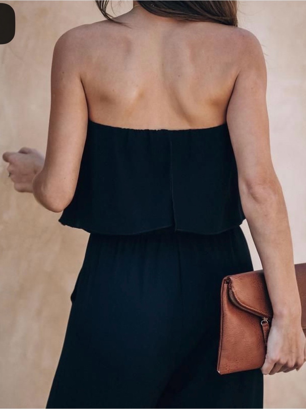 VICI Black Strapless Wide Leg Jumpsuit Size Small - Picture 2 of 5